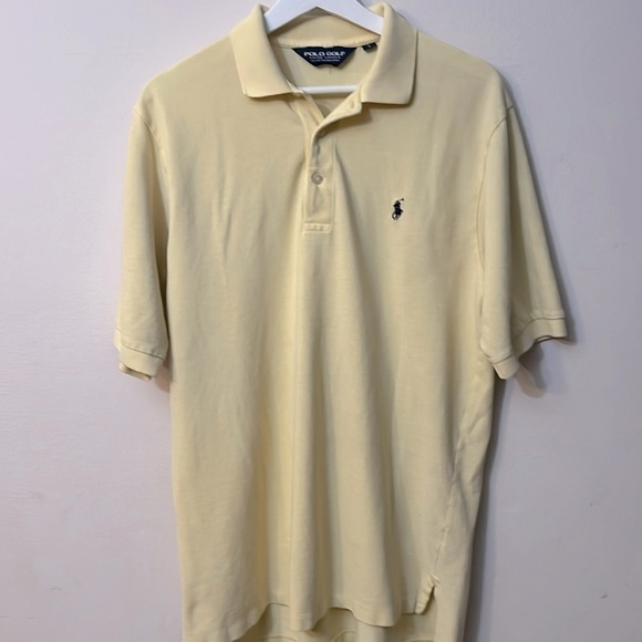Ralph Lauren Polo Golf butter yellow T-shirt size L Made in Peru 100% cotton - Picture 1 of 4